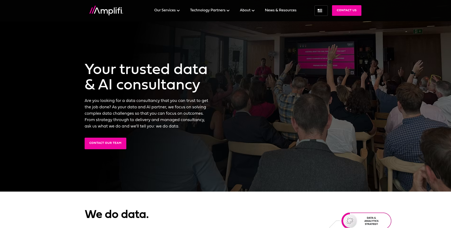 GoAmplifi project preview — WordPress, WP Engine, Ubermenu, WebinarNinja, Salesforce development by Deepak Jangra