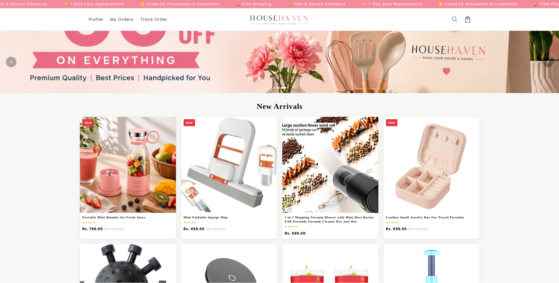 House Haven project preview — Shopify development by Deepak Jangra